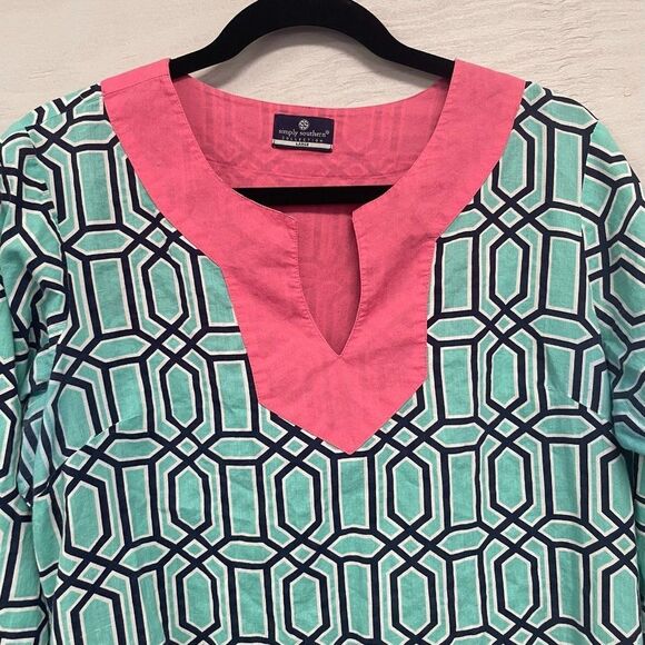 Simply Southern Pink and Teal‎ Tunic, Size Large - Picture 5 of 8